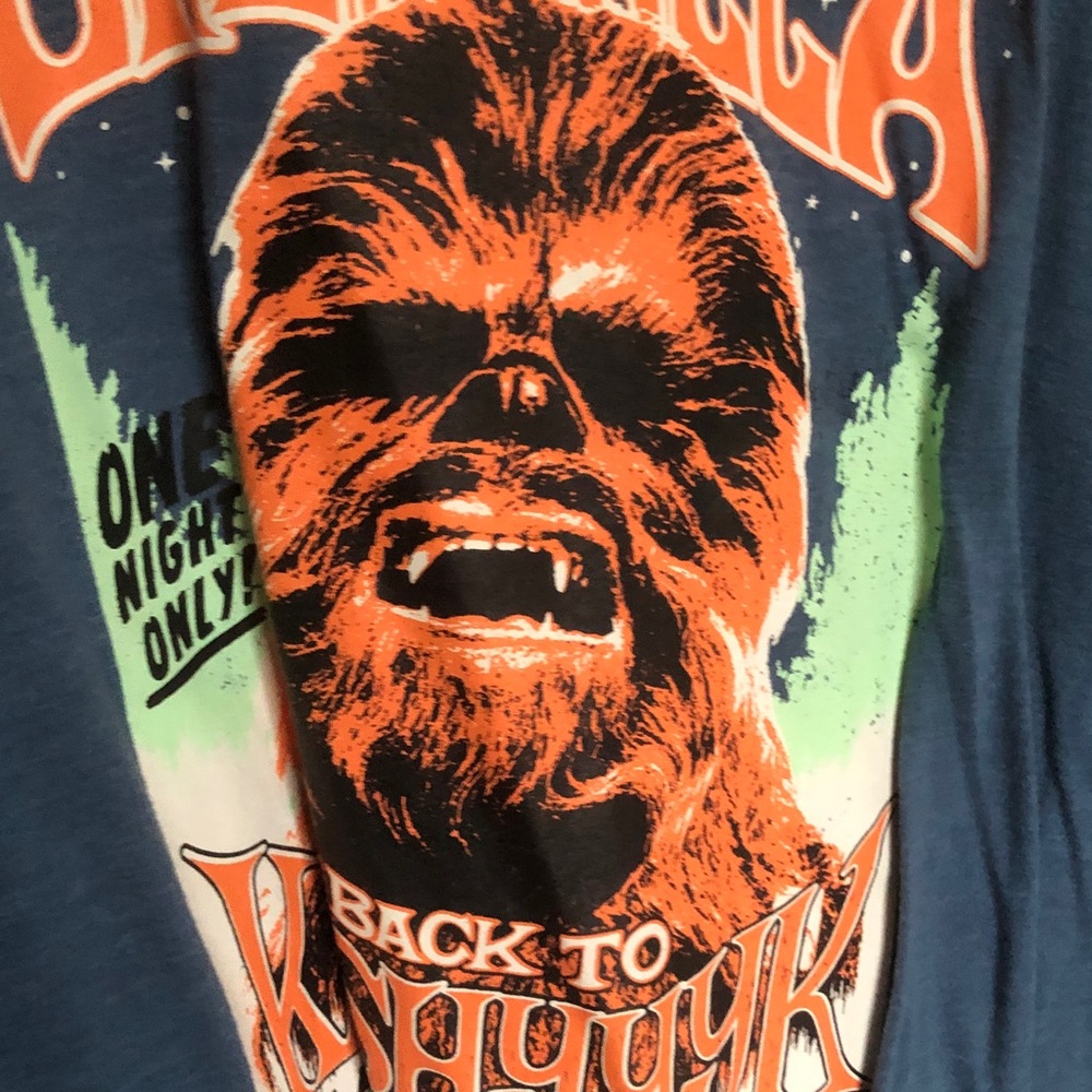 Star Wars Heather Blue Logo Tee with White Print